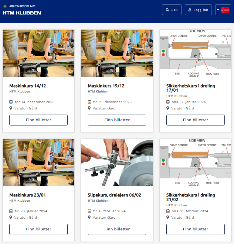 Oppdatering av kurskalenderen 